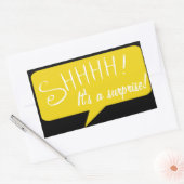 Rectangulaire Shhh Surprise Party - Sticker - Noir et Or (Enveloppe)