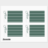 Rectangulaire Signature Stripe Closure Sticker Tropical Modern (Feuille)