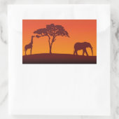 Rectangulaire Silhouette africaine Safari - Sticker (Sac)