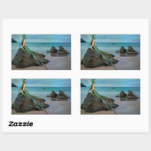 Rectangulaire Sirène Vue sur l'Ocean Sticker (Feuille)