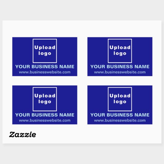 Rectangulaire Site d'affaires sur Sticker Rectangle Bleu (Feuille)