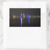 Rectangulaire Skyline de Doha, Qatar à la nuit rectangle sticker (Sac)