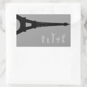 Rectangulaire Soirée à Paris Sticker Merci (Sac)