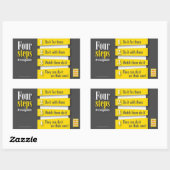 Rectangulaire Sticker 4 Étapes (4 pack) (Feuille)