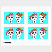 Rectangulaire Sticker à crâne Sam et Sally (Feuille)