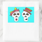 Rectangulaire Sticker à crâne Sam et Sally (Sac)