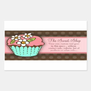Rectangulaire Sticker à cupcake