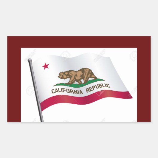Rectangulaire Sticker à drapeau californien (Devant)