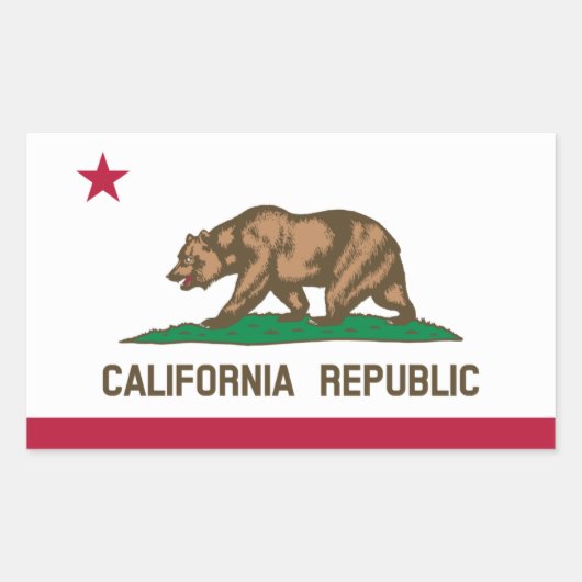Rectangulaire Sticker à drapeau de Californie* (Devant)