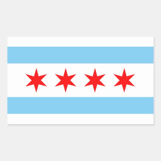 Rectangulaire Sticker à drapeau de Chicago (Devant)