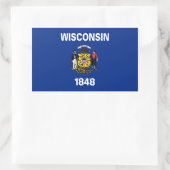 Rectangulaire Sticker à drapeau de l'État du Wisconsin (Sac)