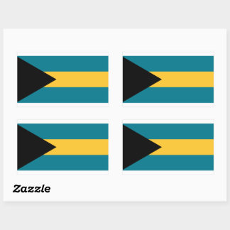 Rectangulaire Sticker à drapeau des Bahamas