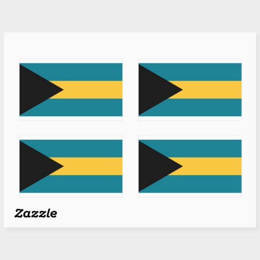 Rectangulaire Sticker à drapeau des Bahamas (Feuille)