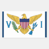 Rectangulaire Sticker à drapeau des îles Vierges américaines USV (Devant)