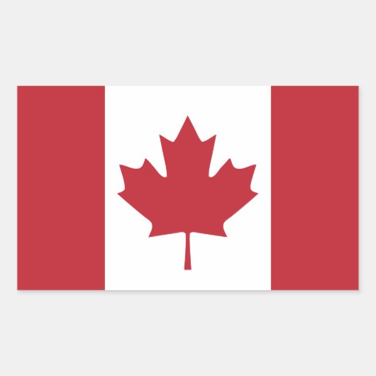 Rectangulaire Sticker à drapeau du Canada (Devant)