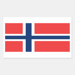 Rectangulaire Sticker à drapeau norvégien