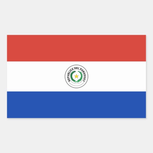 Rectangulaire Sticker à drapeau Paraguay* (Devant)