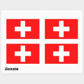 Rectangulaire Sticker à drapeau suisse (Feuille)