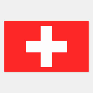 Rectangulaire Sticker à drapeau suisse