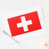 Rectangulaire Sticker à drapeau suisse (Enveloppe)