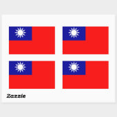 Rectangulaire Sticker à drapeau TAIWAN* (Feuille)