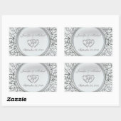 Rectangulaire Sticker à huile d'argent personnalisable (Feuille)