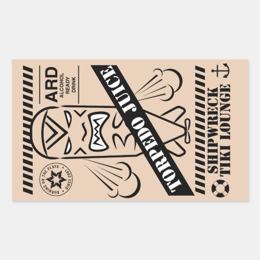 Rectangulaire Sticker à jus de torpille (Devant)