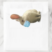 Rectangulaire Sticker à lapin en Masque COVID (blanc) (Sac)