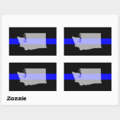 Rectangulaire Sticker à ligne bleue mince (ensemble de 4) - État (Feuille)