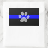 Rectangulaire Sticker à ligne bleue mince (ensemble de 4) - K9 (Sac)