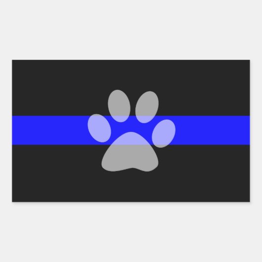Rectangulaire Sticker à ligne bleue mince (ensemble de 4) - K9 (Devant)