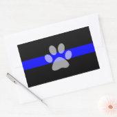 Rectangulaire Sticker à ligne bleue mince (ensemble de 4) - K9 (Enveloppe)
