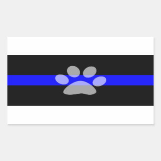 Rectangulaire Sticker à ligne bleue mince (ensemble de 4) - K9