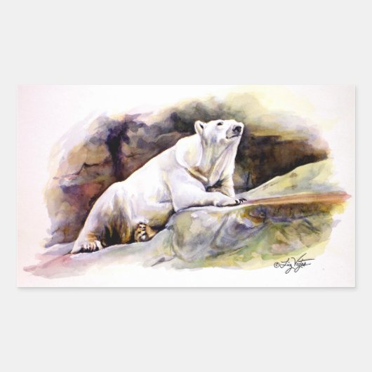 Rectangulaire Sticker à oreille polaire (Devant)