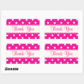Rectangulaire Sticker à points Merci rose Fuschia et blanc Polka (Feuille)