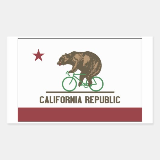 Rectangulaire Sticker à vélo à ours de Californie (Devant)