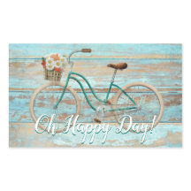 Sticker à vélo vintage Oh Happy Day Aqua