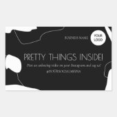 Rectangulaire Sticker Abstrait pour emballage d'entreprise noir (Devant)