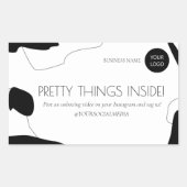 Rectangulaire Sticker Abstrait pour emballage d'entreprise noir (Devant)