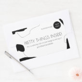 Rectangulaire Sticker Abstrait pour emballage d'entreprise noir (Enveloppe)