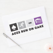Rectangulaire Sticker Aces Run on Cake (Enveloppe)