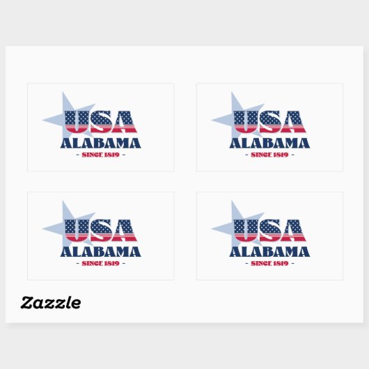 Rectangulaire Sticker Alabama My Home State (Feuille)