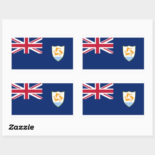 Rectangulaire Sticker Anguila Flag (Feuille)