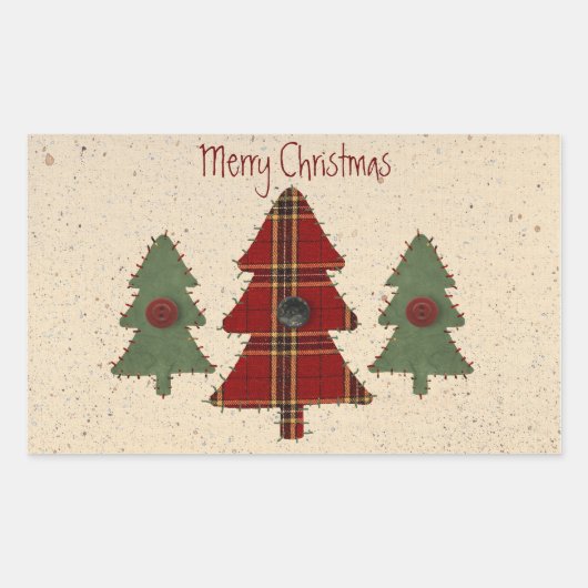 Rectangulaire Sticker Arbre de Noël (Devant)