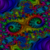 Rectangulaire Sticker arc-en-ciel fractal psychédélique