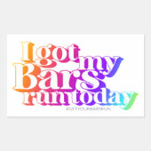 Rectangulaire Sticker Arc-En-Ciel - J'Ai Eu Mes Barres Courir (Devant)