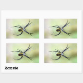 Rectangulaire Sticker Argiope Jardin Noir & Jaune (Feuille)