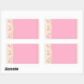 Rectangulaire Sticker Arrière - plan de coeur rose (Feuille)