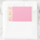 Rectangulaire Sticker Arrière - plan de coeur rose (Sac)