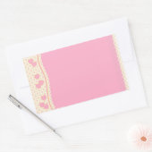 Rectangulaire Sticker Arrière - plan de coeur rose (Enveloppe)